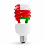 Flag Of Oman On Bulb Stock Photo