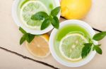 Mint Infusion Tea Tisane With Lemon Stock Photo