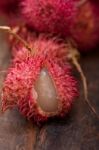 Fresh Rambutan Fruits Stock Photo