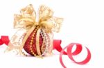 Christmas Bauble With Bow Stock Photo