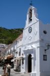 Mijas, Andalucia/spain - July 3 : Typical Street Cafe In Mijas Stock Photo