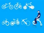 Riding Modern Bike Background Stock Photo