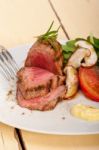 Beef Filet Mignon Grilled With Vegetables Stock Photo