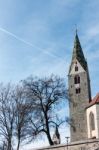 Belfry Of The Parish Church In Villanders Stock Photo