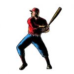 American Baseball Player Batting Scratchboard Stock Photo