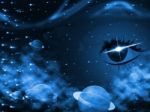 Space Background Represents Human Eye And Backdrop Stock Photo