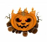 Cute Pumpkin Halloween Scene Stock Photo