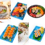 Japanese Sushi Collage Stock Photo