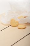 Heart Shaped Shortbread Valentine Cookies Stock Photo