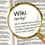 Wiki Definition Magnifier Stock Photo