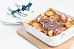 Beef Olives With Vegetables Stock Photo