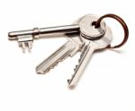 Keys On A White Background Stock Photo