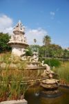 Antique Fountain In Ajuda Garden In Lisbon, Portugal Stock Photo