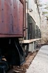 Beautiful Photo Of The Old Train And The Railroad Stock Photo