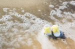 Slippers On Beach Stock Photo