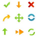 Shapes Of Arrow Icons Stock Photo