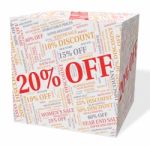 Twenty Percent Off Indicates Offers Closeout And Word Stock Photo