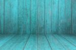 Old Blue Wooden Interior Texture Background Stock Photo