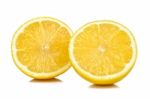 Half Of Lemon Isolated On White Background Stock Photo