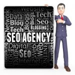 Seo Agency Indicates Search Engine And Board 3d Rendering Stock Photo