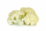 Slice Cauliflower Isolated On The White Background Stock Photo