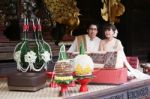 Bride And Groom In Traditional Thai Northen Style Weddingr Stock Photo