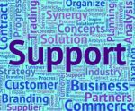 Support Word Indicates Supporting Wordcloud And Text Stock Photo