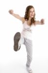 Young Girl Dancing Stock Photo