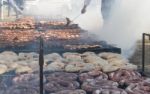 Traditional Meat Grilled On The Grill In The Argentine Countryside Stock Photo