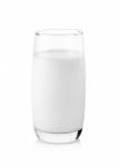 Fresh Milk In The Glass On White Background Stock Photo