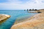 Rock And The Blue Sea At Koh Samui Stock Photo