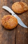 Organic Bread Over Rustic Table Stock Photo