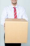 Delivery Man With Box Stock Photo