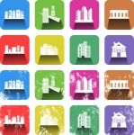 Architecture Icons Stock Photo