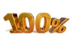 3d Gold 100 Hundred Percent Discount Sign Stock Photo