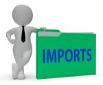 Imports Folder Represents Business Freight 3d Rendering Stock Photo