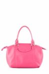 Beautiful Color Of Pink Leather Fashion Hand Bag Isolated White Stock Photo