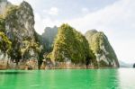 Beautiful Island And Green Lake ( Guilin Of Thailand ) Stock Photo