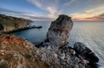 Rocks And The Sunset  Stock Photo