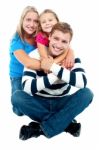 Happy Young Family, The Adorable Three Stock Photo