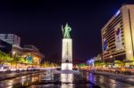 Seoul, South Korea - April 24, 2016: King Sejong Statue In Gwanghwamun Plaza.photo Taken On April 24, 2016 In Seoul, South Korea Stock Photo