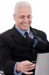 Business Man Doing Internet Banking Stock Photo