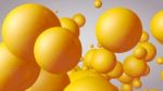 3d Rendering Spheres Abstract Background Glossy Yellow Bubbles B Stock Photo