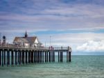 People Enjoying A Sunny Day Out On Southwold Pier Stock Photo