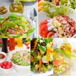 Salad Collage Composition Nested On Frame Stock Photo