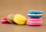 Colorful Macaroon Or Macaron French Sweet Dessert  Stock Photo