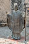 Colombia, Cartagena, Pope John Paul Ii Statue Stock Photo