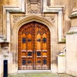 Parliament In London Old Church Door And Marble Antique  Wall Stock Photo