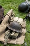 Old Ww2 Apparel On Display At Shoreham Airfield Stock Photo