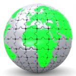 Globe Jigsaw Represents Globalisation World And Puzzle Stock Photo